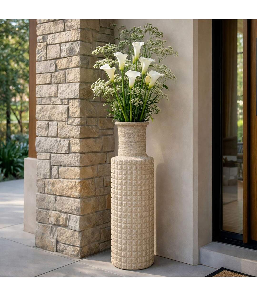 Vase Design Effet Sable Sand 97cm Beige-5