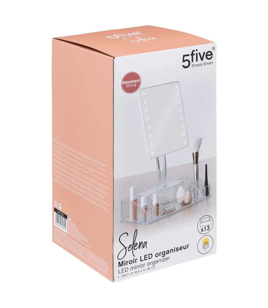 Organiseur Avec Miroir LED Selena 38cm Transparent-4