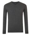 Pull classique col V - Homme - 01710 - gris anthracite