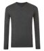 Pull classique col V - Homme - 01710 - gris anthracite