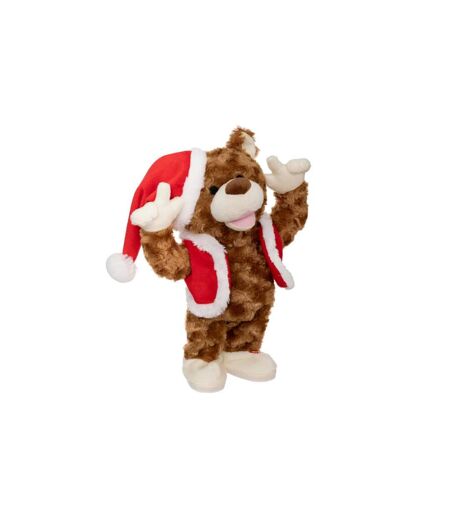 Statuette de Noël Animée Ours Fun 31cm Marron