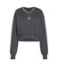Womens/ladies Drop Shoulder Crop Sweatshirt Grey Adidas-2
