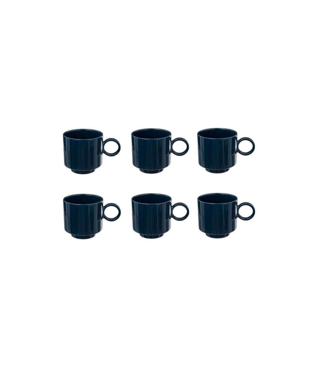 Lot de 6 Mugs en Céramique Anne 38cl Bleu Encre-1