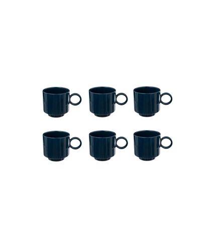 Lot de 6 Mugs en Céramique Anne 38cl Bleu Encre