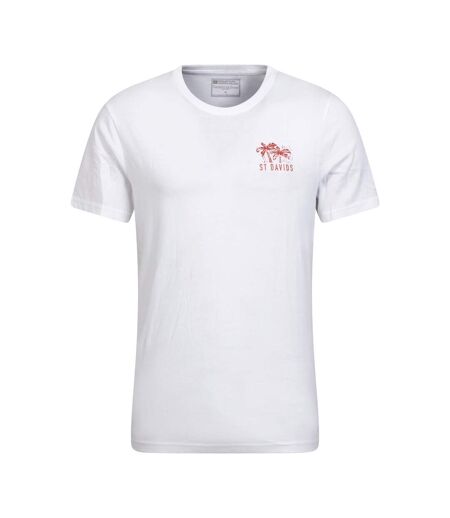 Mountain Warehouse Mens St Davids Printed Natural T-Shirt (White) - UTMW3133