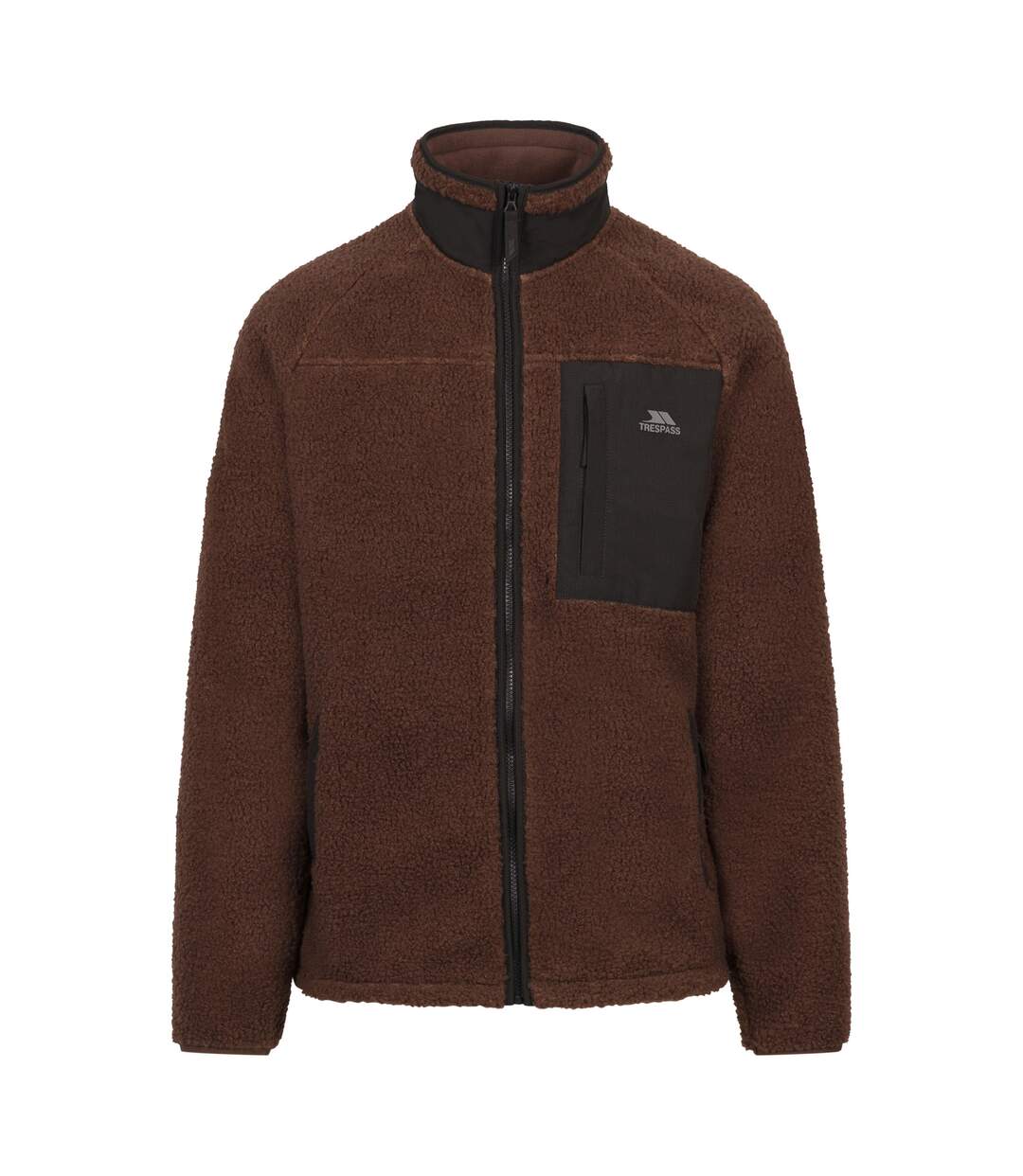 Veste Polaire À Col Montant Et Poche Sur Poitrine Brookes Homme Marron Foncé Trespass-1