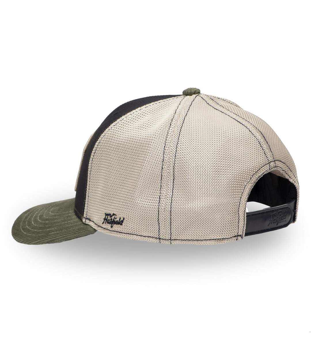 Casquette trucker avec filet bi-matière semi curved avec patch Moto Hatfield-3