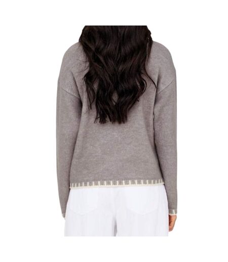 Pull gris clair/beige femme jdy silja
