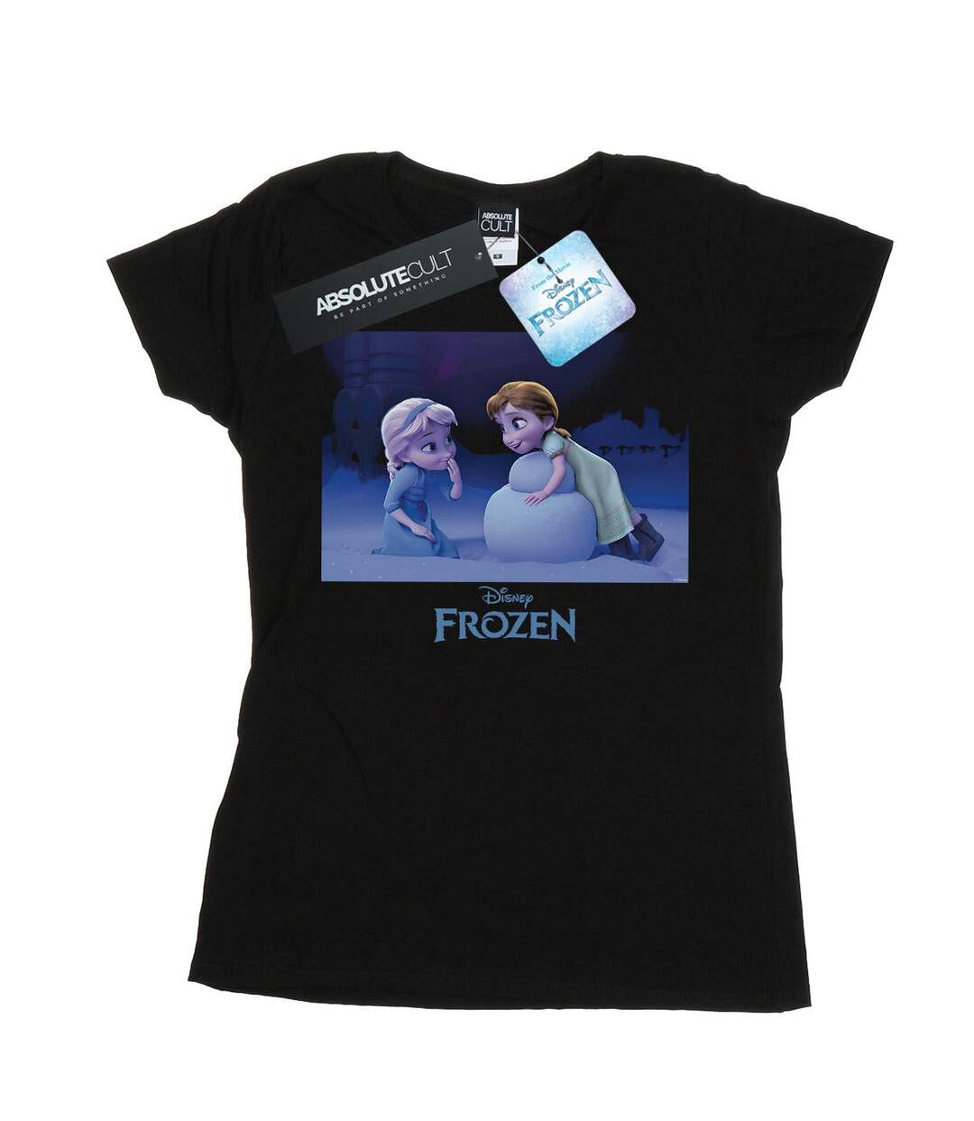 Disney T-shirt en coton Femme/Femme Frozen Build A Snowman (Noir) - UTBI21957-1