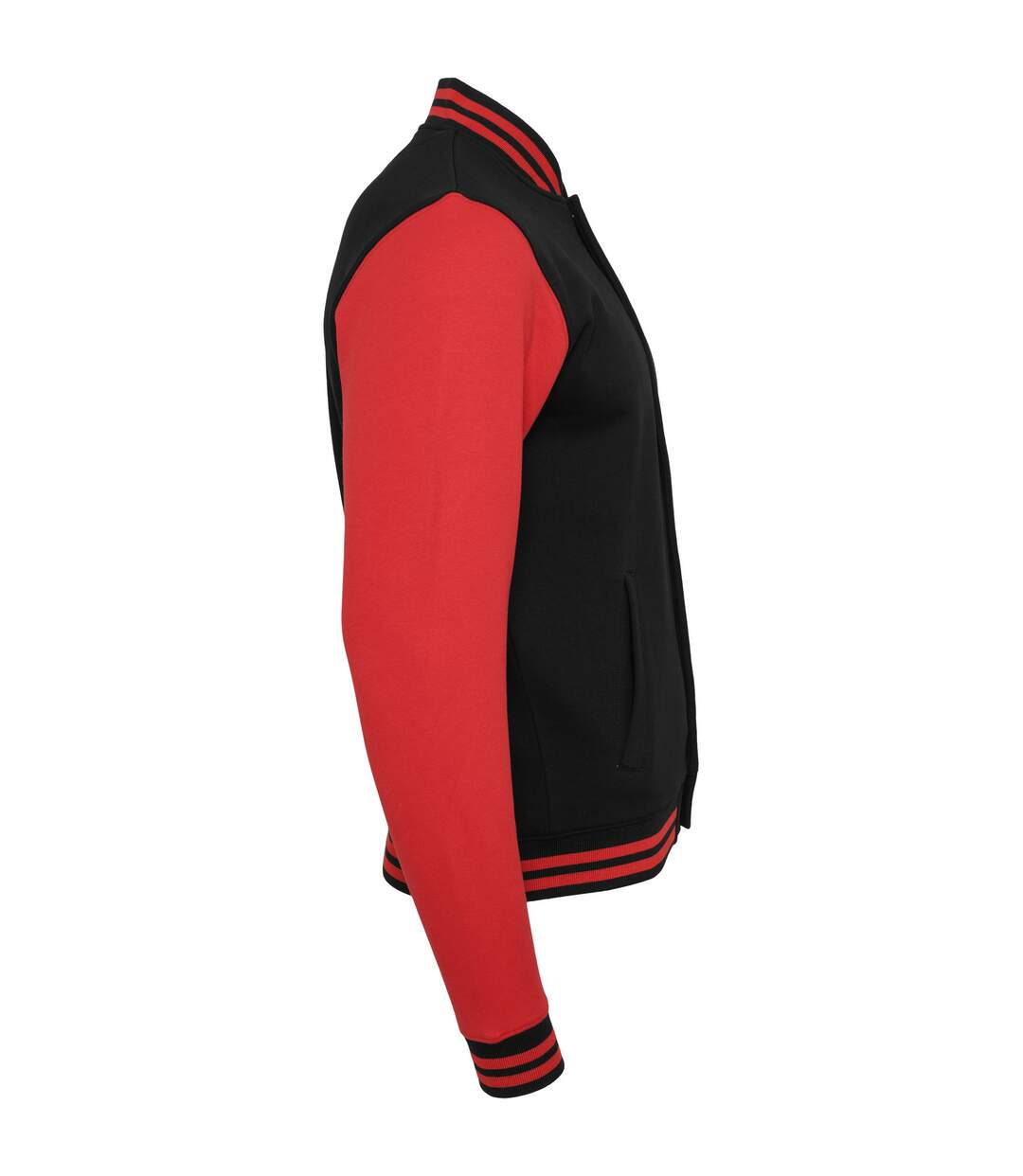 Blouson D'université Adulte Noir Rouge Build Your Brand-3