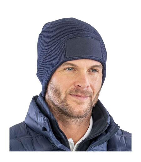 Unisex adult double knit beanie navy Result Genuine Recycled