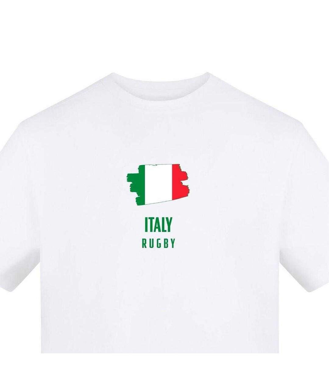T-shirt Rugby Motif/style Italie Homme Blanc AWD-3