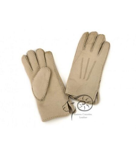 Eastern Counties Leather Womens/Ladies 3 Point Stitch Detail Sheepskin Gloves (Grey) - UTEL222