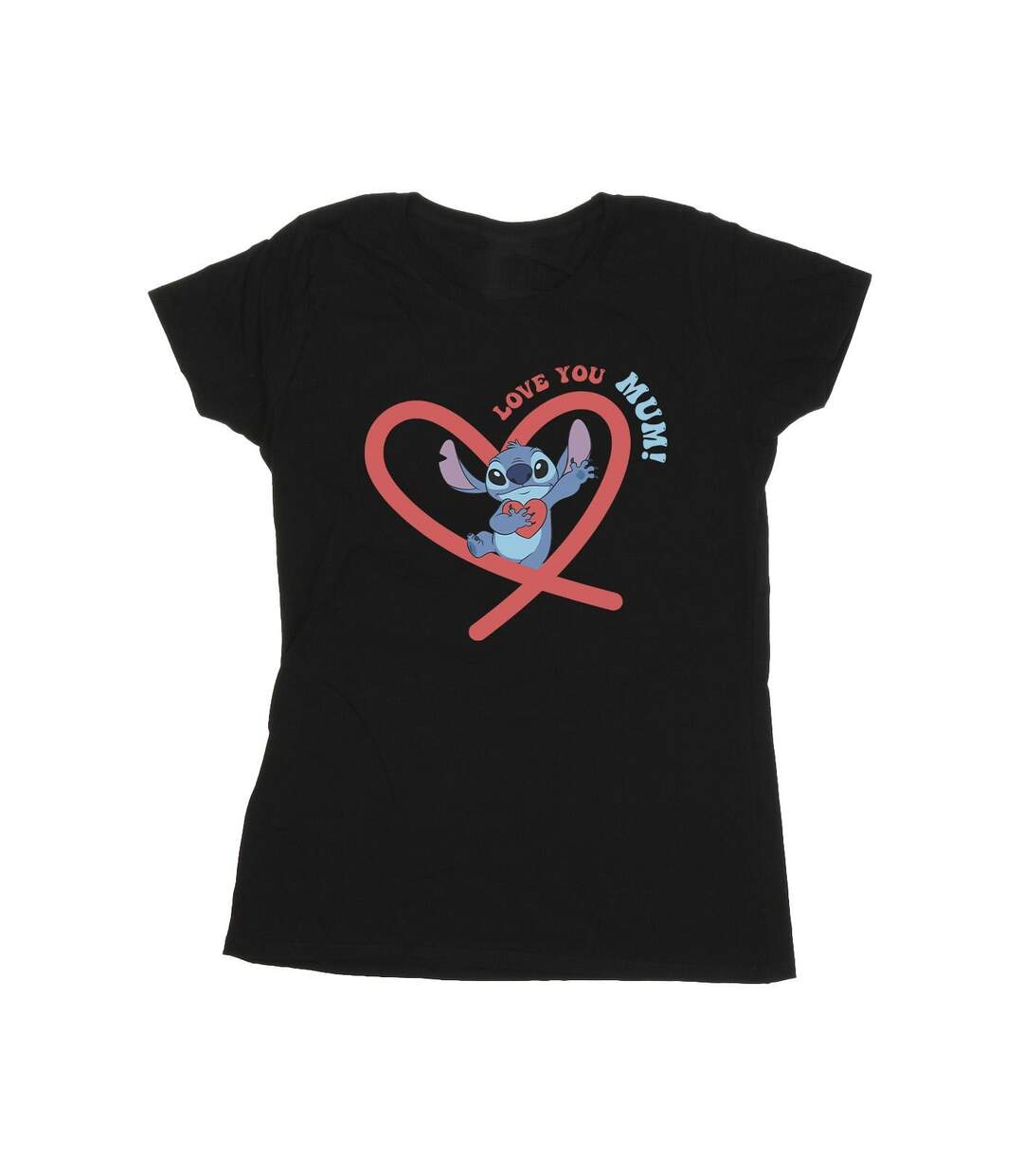 Disney T-shirt en coton Femme/Ladies Lilo & Stitch Love You Mum (Noir) - UTBI25738-1