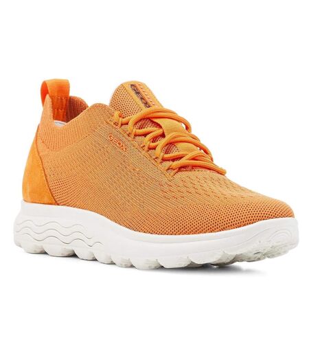 Geox Womens/Ladies Spherica Leather Sneakers (Orange) - UTFS8863
