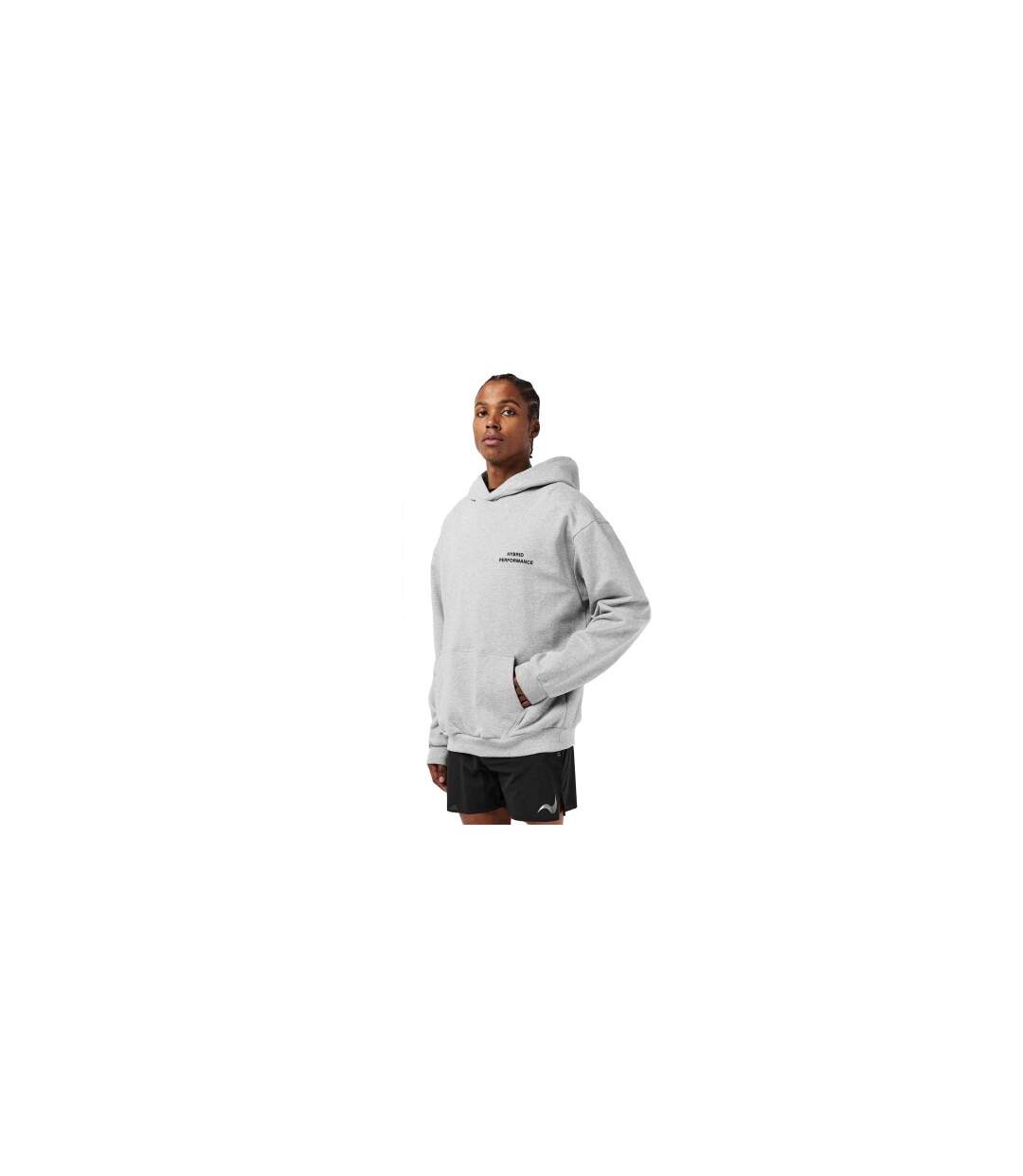 Mens Moisture Wicking Hoodie Grey Marl Hybrid Performance-1