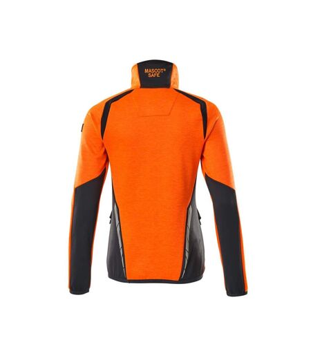 Pull Motif/style Deux Tons Accelerate Safe Femme Orange Fluo Bleu Marine Foncé Mascot
