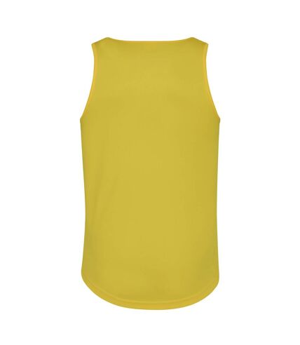 Just Cool Mens Sports Gym Plain Tank/Vest Top (Sun Yellow)