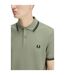 Polo Motif/style Double Pointe Homme Vert Kaki Vert Turquoise Pâle Fred Perry-4