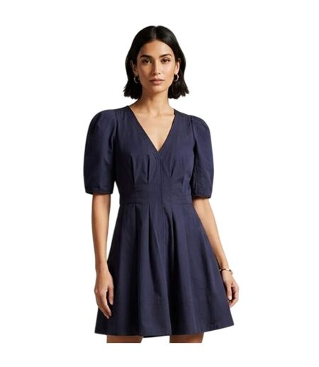 Robe Courte Manches Bouffantes Femme Bleu Marine Ted Baker