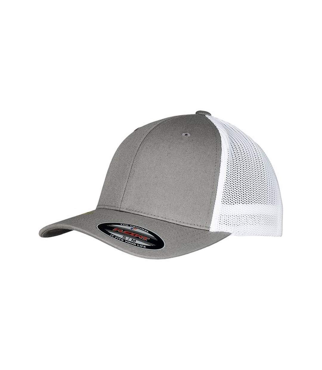 Casquette trucker adulte gris / blanc Flexfit-1