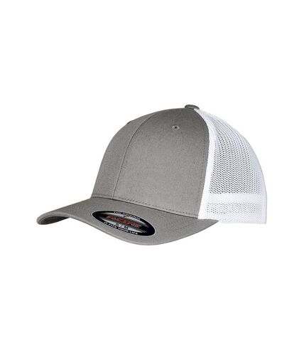 Unisex adult mesh recycled trucker cap grey/white Flexfit