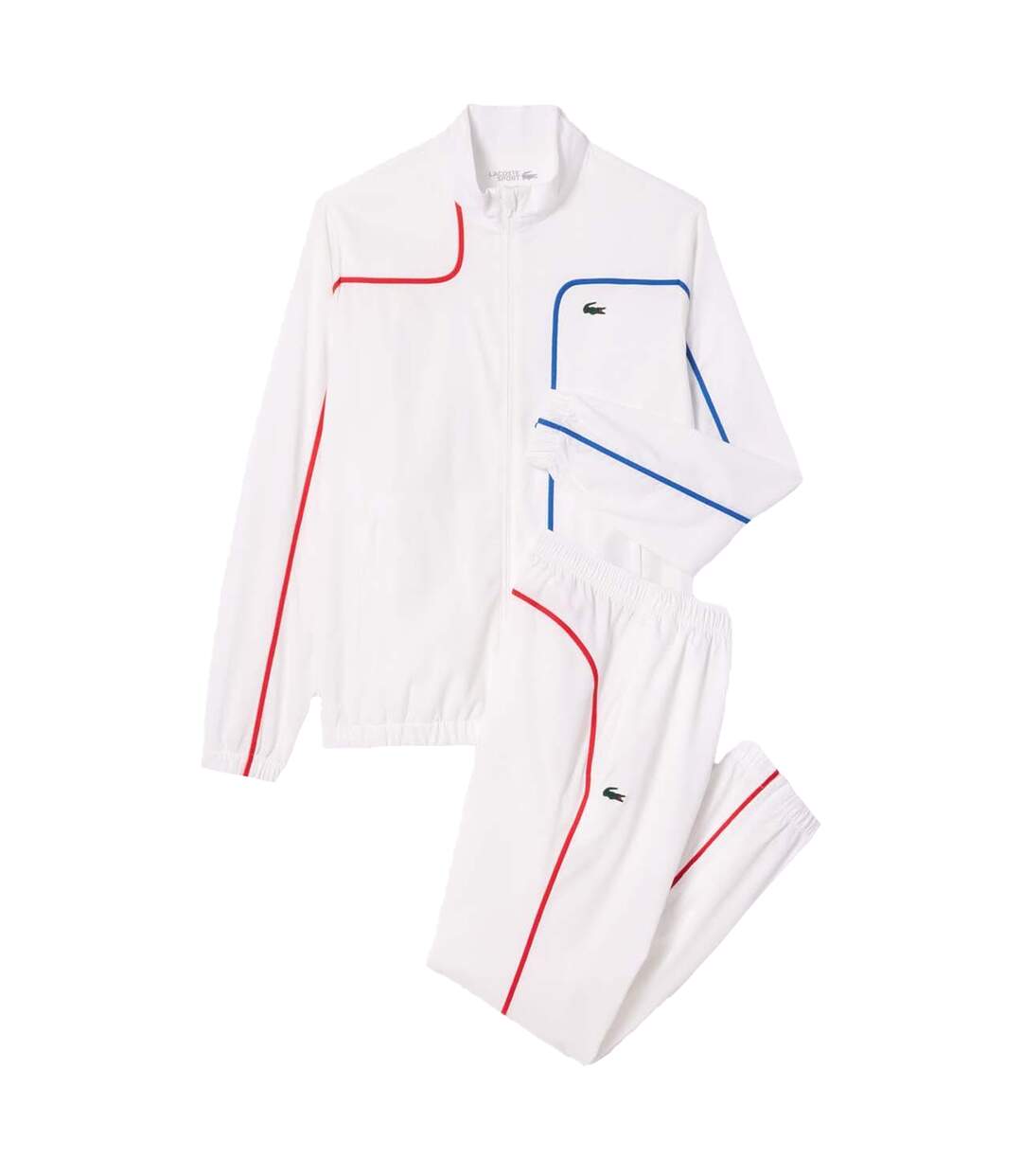 Mens Colour Block Tennis Tracksuit White Lacoste-1