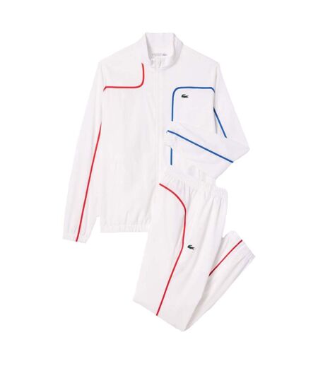 Mens Colour Block Tennis Tracksuit White Lacoste
