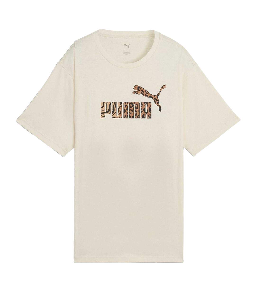 Womens/ladies Animal Print Logo T-shirt Beige Puma-2