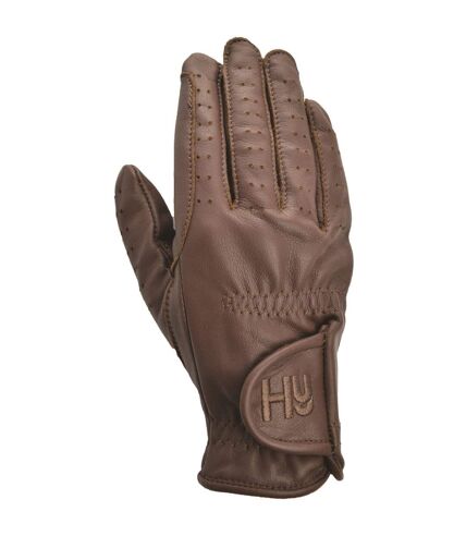 Hy5 Adults Synthetic Leather Riding Gloves (Brown)