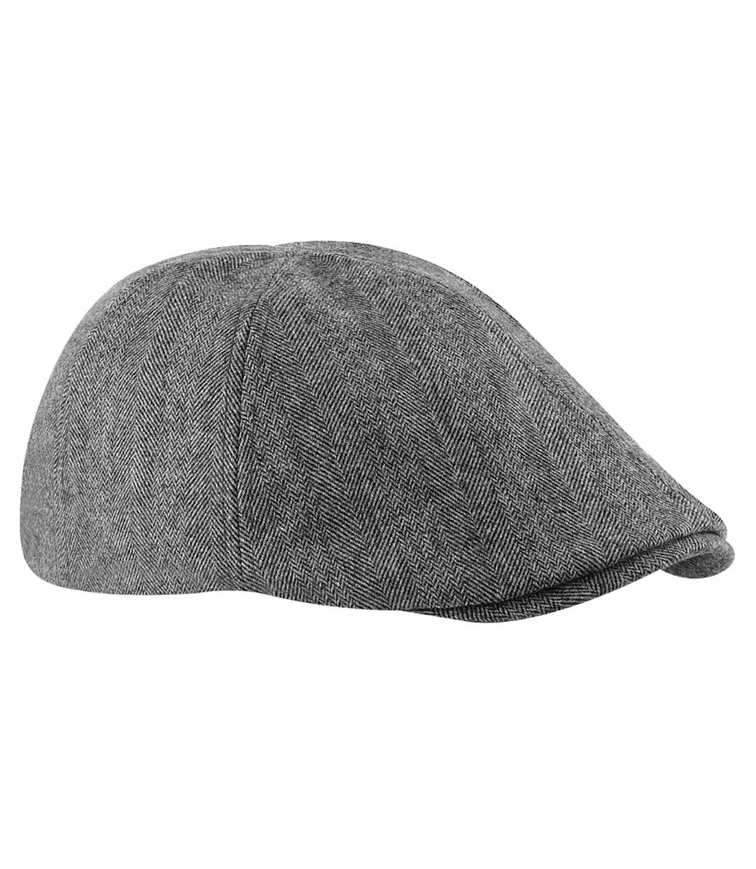 Casquette plate adulte unisexe gris Beechfield-1