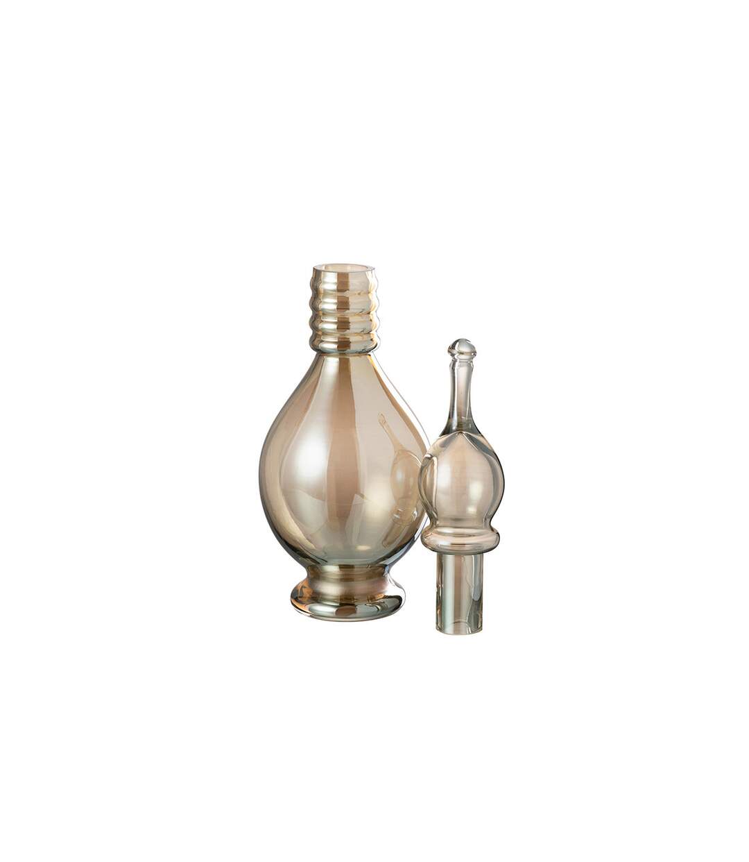 Vase Bouchon Fiole en Verre Jo 40cm Beige-2