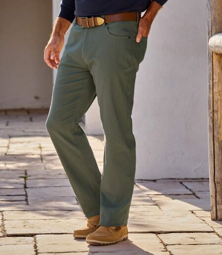 Men's Khaki Stretchy Twill Chinos