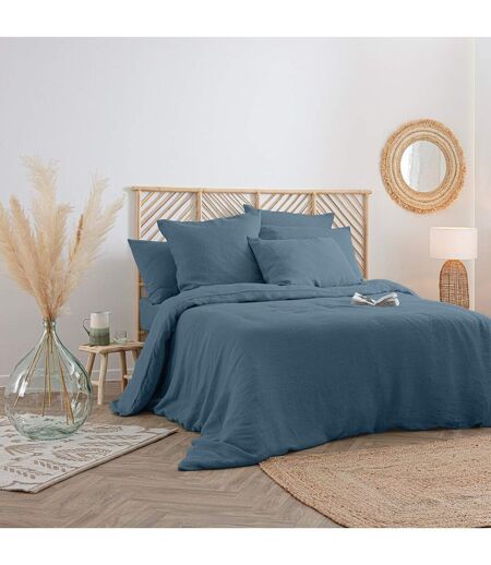 Housse de Couette Lin Adorable 260x240cm Bleu Canard