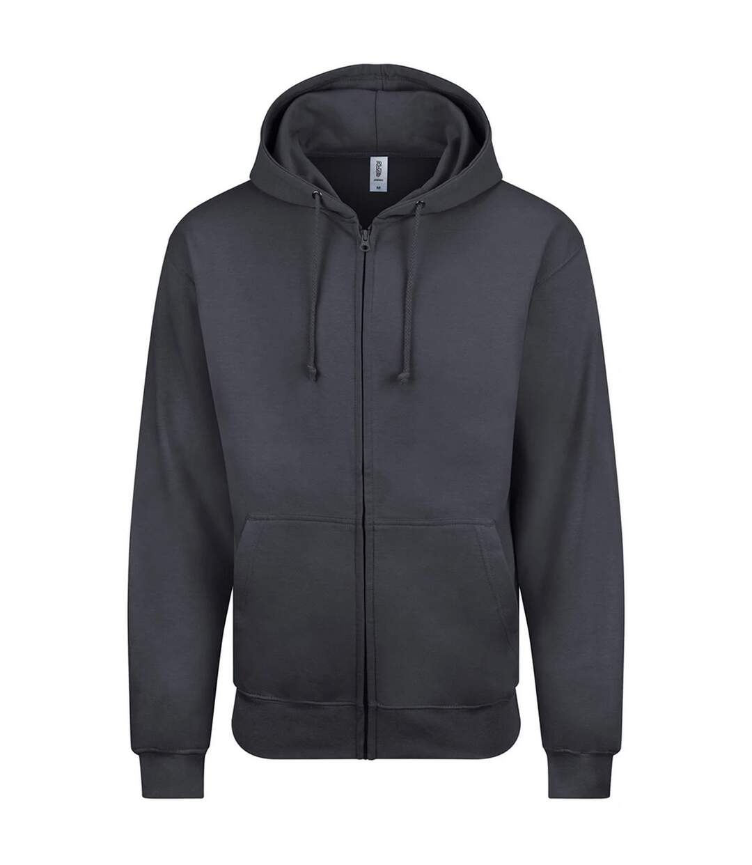 Mens Full Zip Hoodie Solid Charcoal Awdis-1