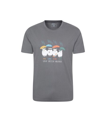 Mens Great British Weather T-shirt Charcoal Mountain Warehouse