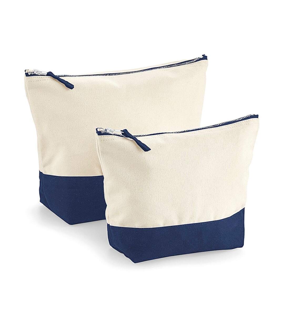 Trousse en coton taille L - W544 - beige et bleu marine-1