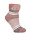 Ladies Stripe Lounge Socks With Lure-1