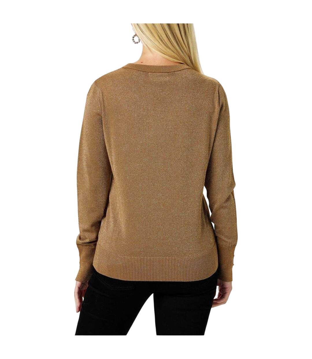 Pull Motif/style Scintillant Femme Jaune Or Scintillant Biba-4