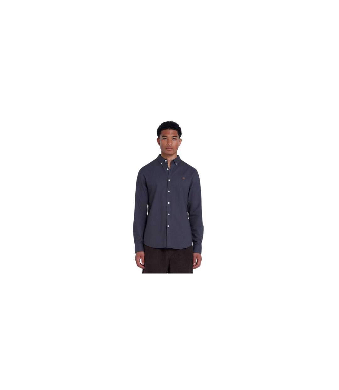 Chemise À Boutons Manches Longues Homme Anthracite Farah-1