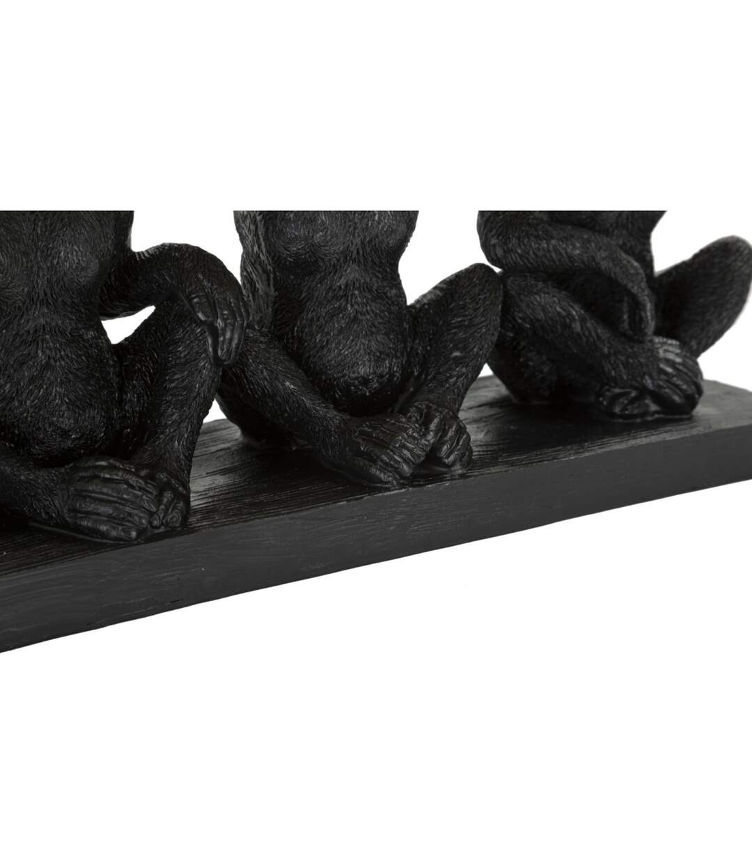 Vide-Poche Statuette 3 Singes 43cm Noir & Or-5