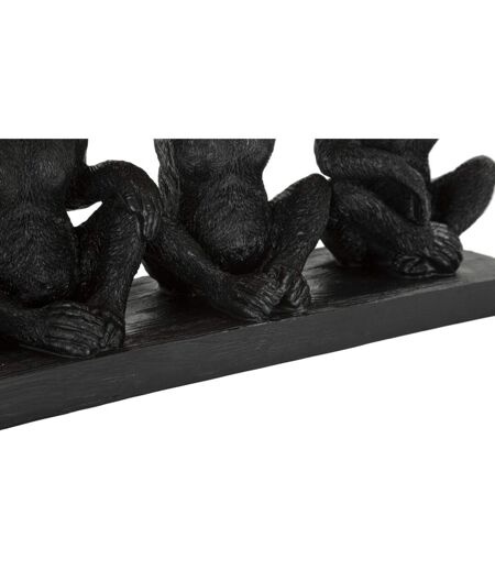 Vide-Poche Statuette 3 Singes 43cm Noir & Or