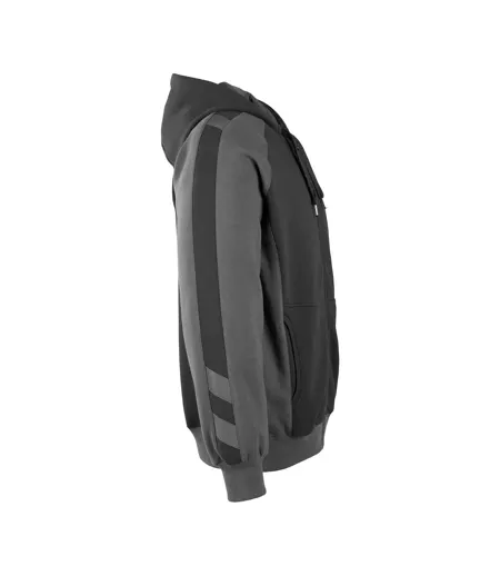 Mens Unique Wiesbaden Full Zip Hoodie Black Dark Anthracite Mascot