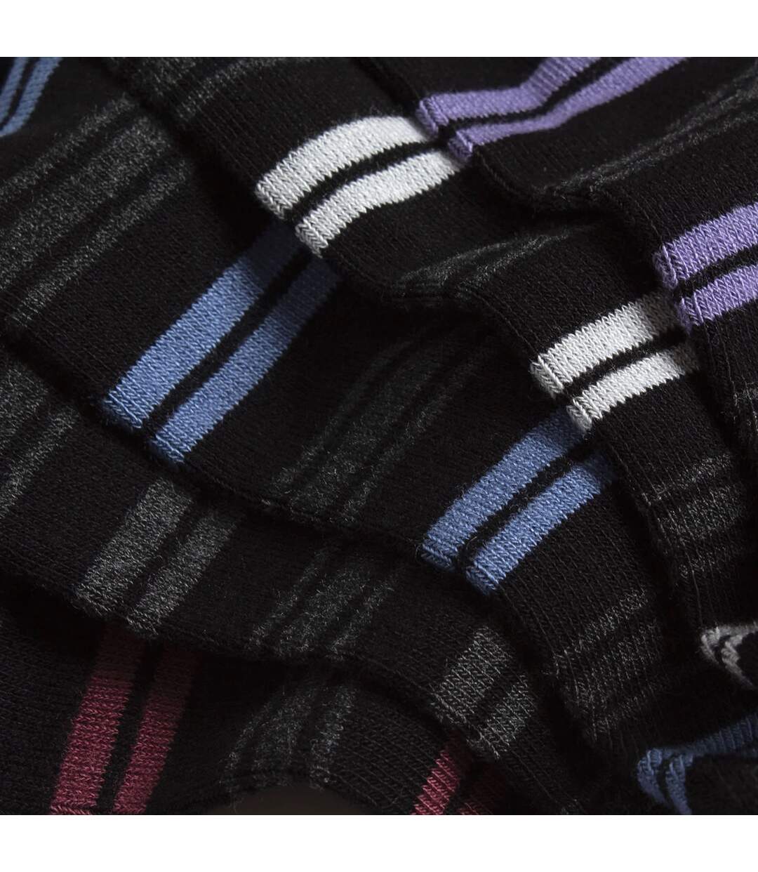 Farah - 10 Paires Chaussettes Bambou Hommes Socquettes Rayées-4