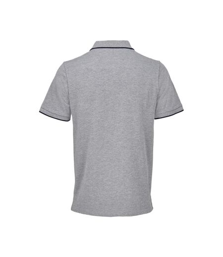 Polo Palermo Adulte Gris Chiné Bleu Marine Français SOLS