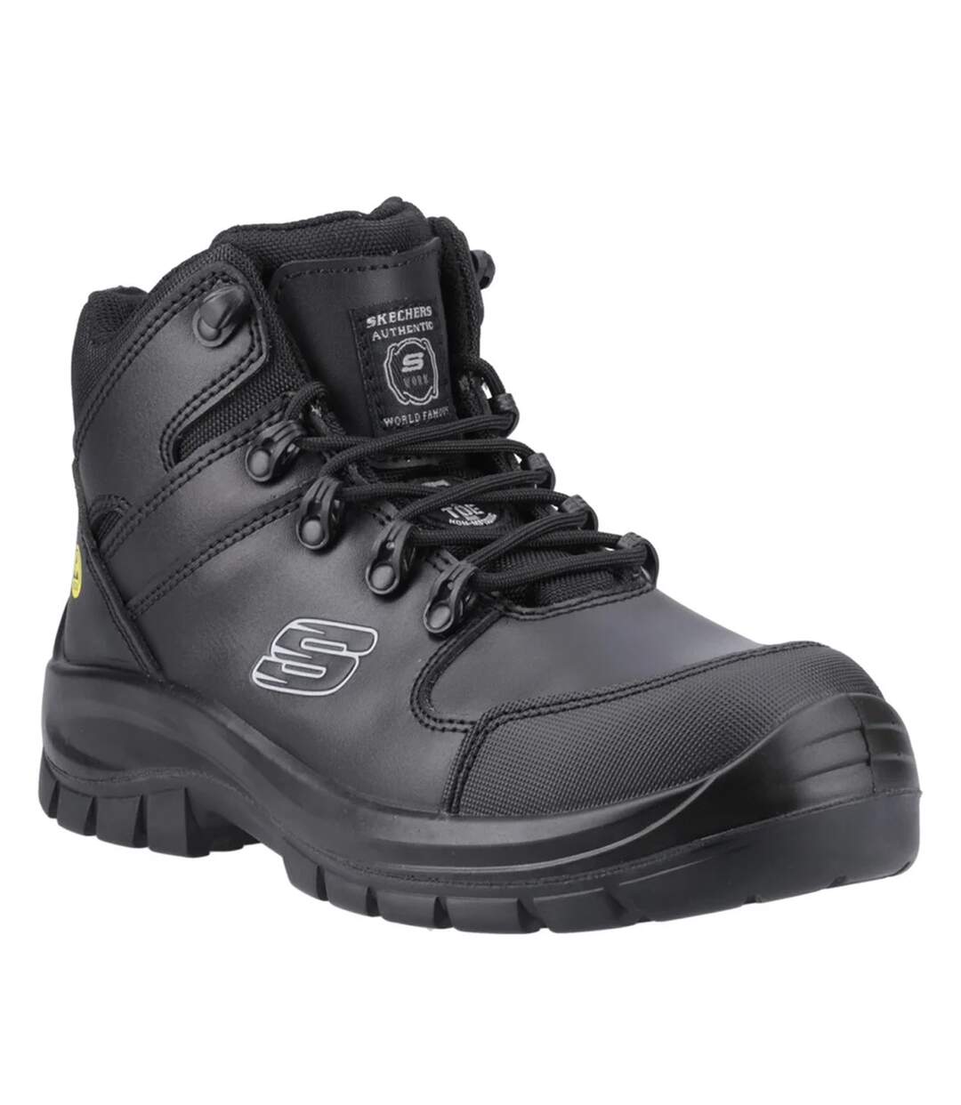 Mens Trophus Kilram Leather Wear To Work Safety Boots Black Skechers-1