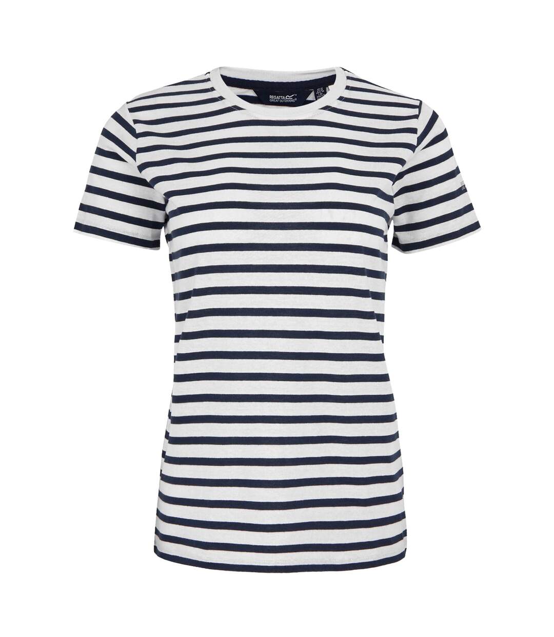 Womens/ladies bayletta striped t-shirt white/navy Regatta-1