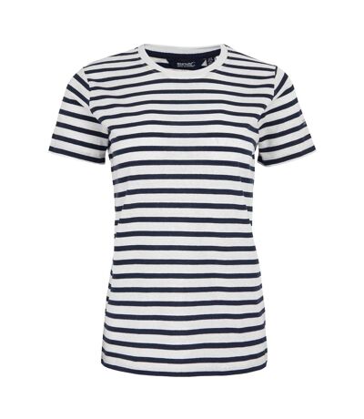 Womens/ladies bayletta striped t-shirt white/navy Regatta