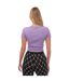 Womens/ladies Stacked Logo Slim Crop T-shirt Purple Hugo-2