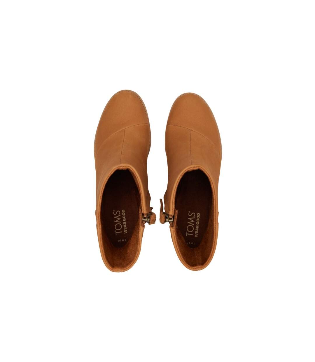 Womens/ladies Evelyn Leather Boots Tan Toms-3